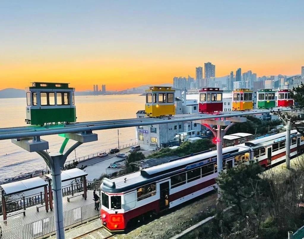 Haeundae Blueline Park sky capsule and beach train